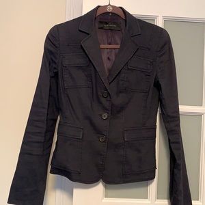 Elie Tahari Navy Linen Blazer Jacket size 2